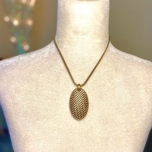Monet  Gold Tone Necklace with oval Pendant